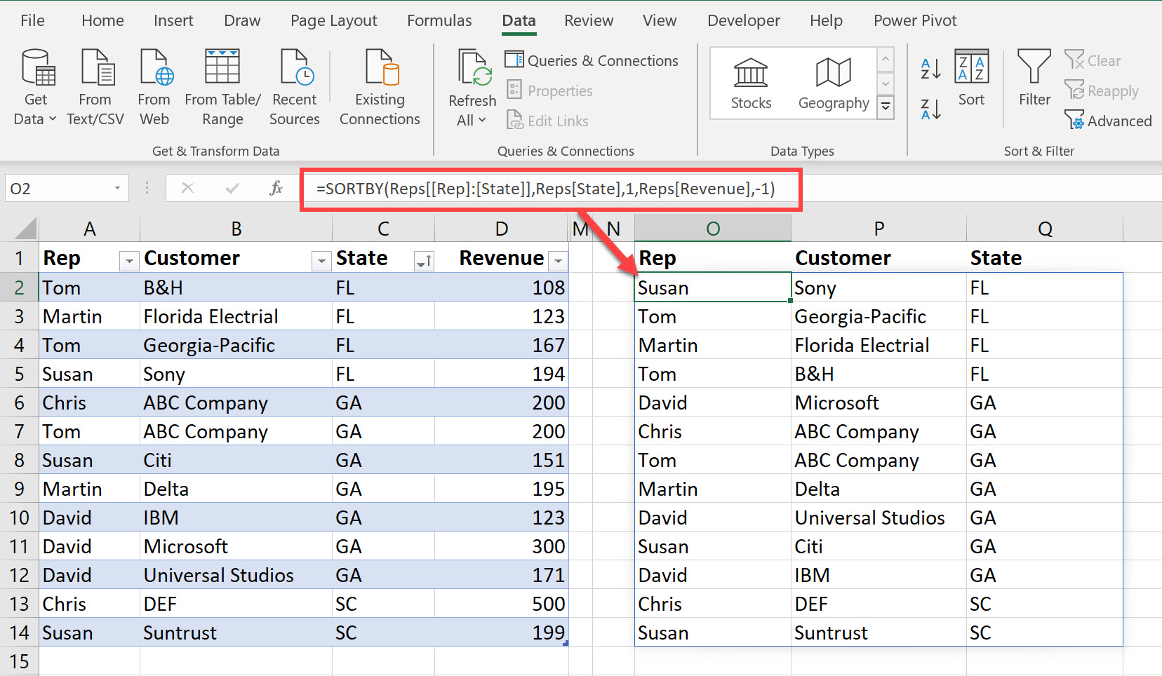 SORTBY Function in Excel - Dynamic Array Function: Chris Menard Training