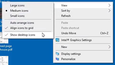 Hiding your desktop icons on Windows