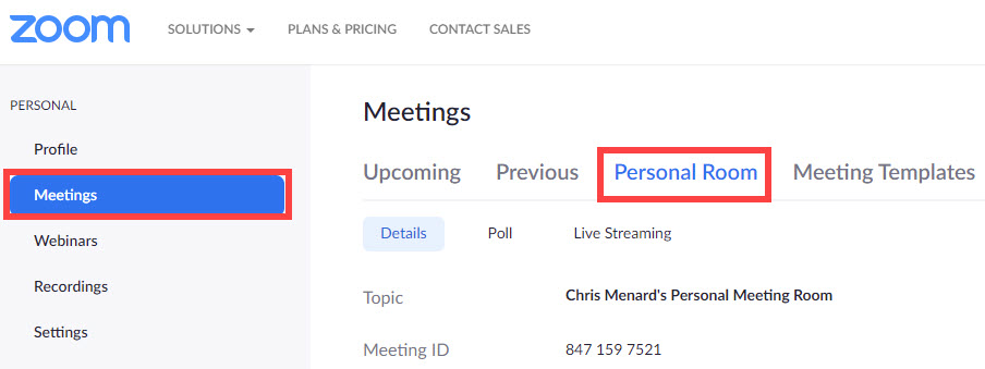 changing zoom personal meeting id