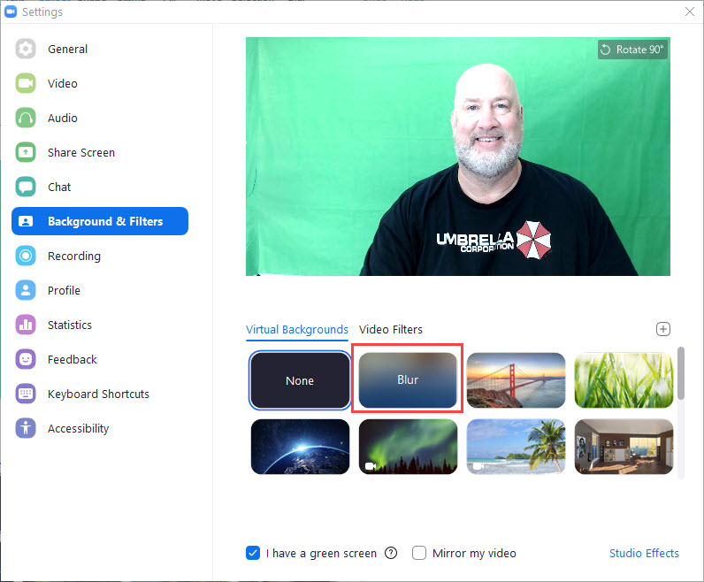 Zoom - Blur your background - virtual background - New Feature: Chris  Menard Training