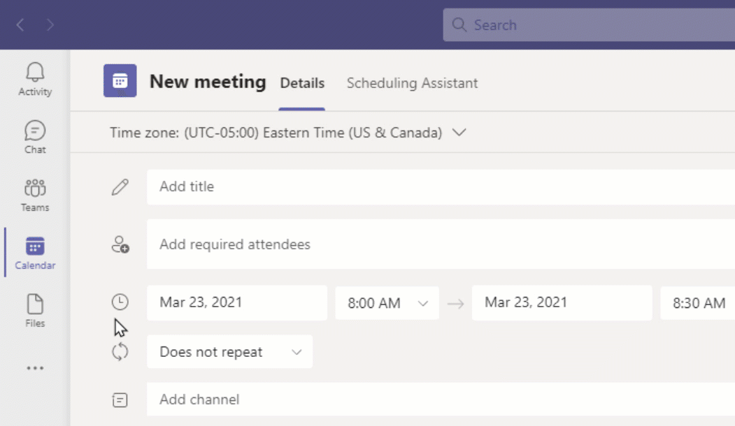 The new look sidebar in Microsoft Teams