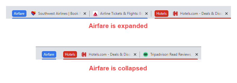 Expand and collapse a tab group - chrome Expand and collapse a tab group - chrome