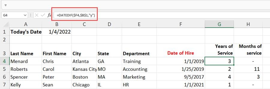 DATEDIF Function in Excel DATEDIF Function in Excel