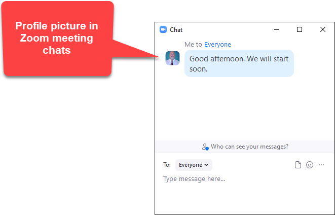 Profile picture in Zoom meeting chats