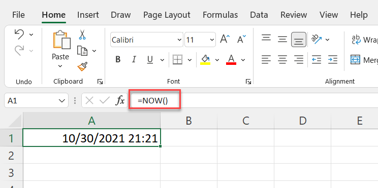 NOW function in Excel NOW function in Excel