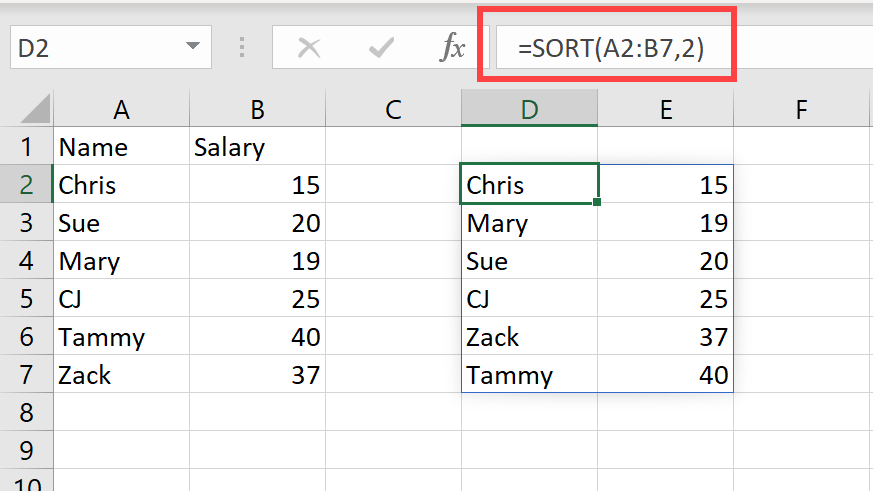 Sort with the second argument 2 Sort with the second argument 2
