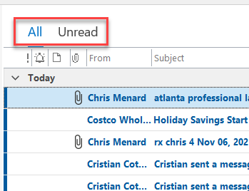 All and Unread in Outlook All and Unread in Outlook