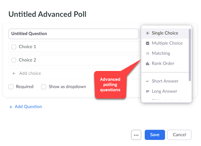 Zoom Advanced Polling - November 2021 - New feature Zoom Advanced Polling - November 2021 - New feature