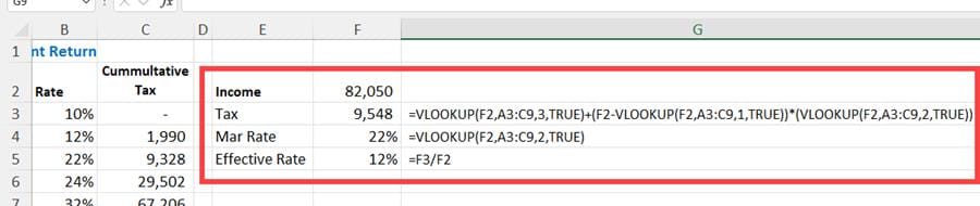 VLOOKUP in Excel for tax brackets VLOOKUP in Excel for tax brackets