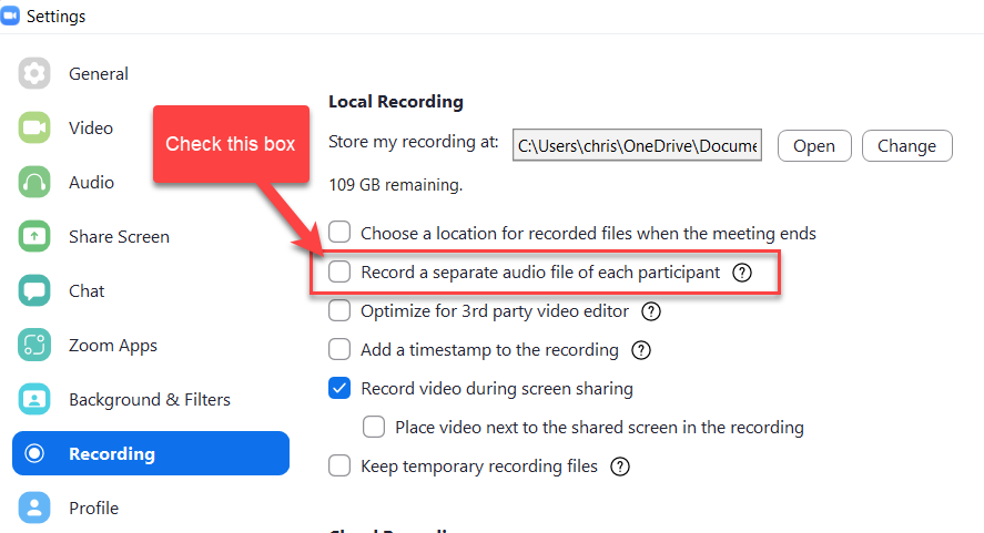 Zoom - Record a separate audio file for each participant Zoom - Record a separate audio file for each participant
