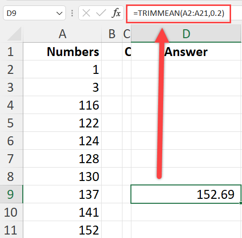TrimMean Function in Excel TrimMean Function in Excel