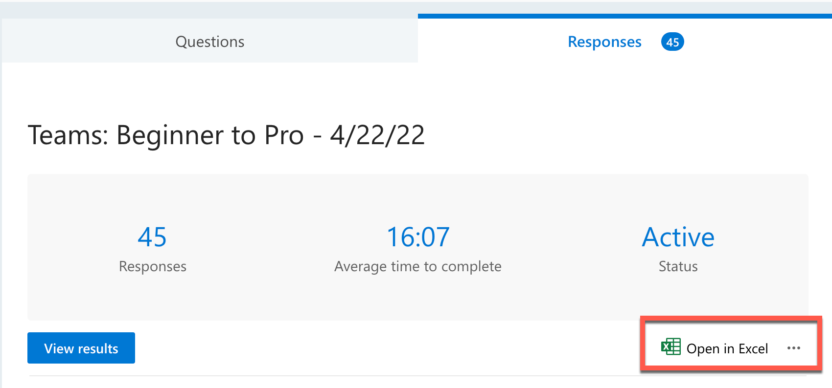 Microsoft Forms - Analyze data in Excel Microsoft Forms - Analyze data in Excel