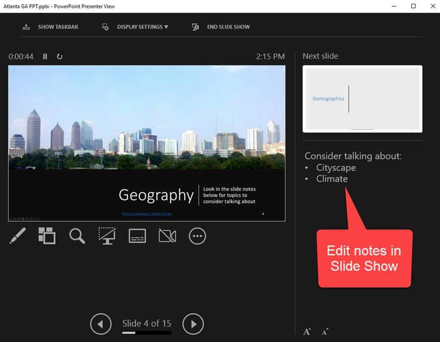 Edit Speaker Notes while in PowerPoint slide show Edit Speaker Notes while in PowerPoint slide show