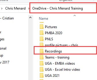 Teams Meeting Recording are stored in OneDrive - Recordings folder Teams Meeting Recording are stored in OneDrive - Recordings folder
