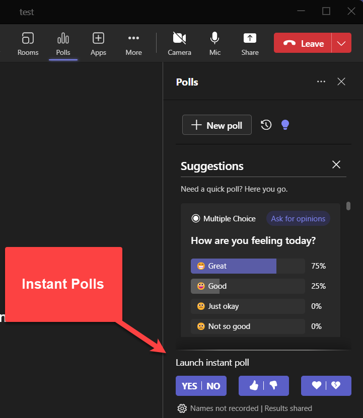 Instant Polls in Teams