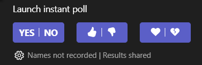 Instant Polls in Microsoft Teams - Three options