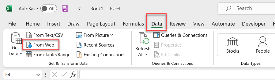Excel - Data from Web Excel - Data from Web