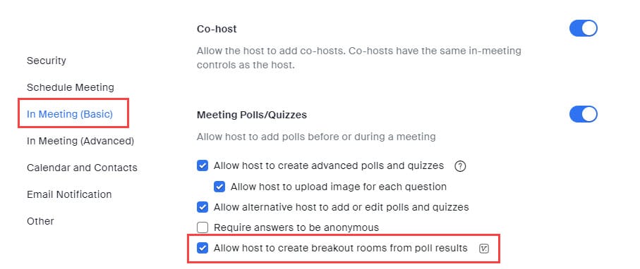 Zoom Breakout Rooms from Polls Zoom Breakout Rooms from Polls