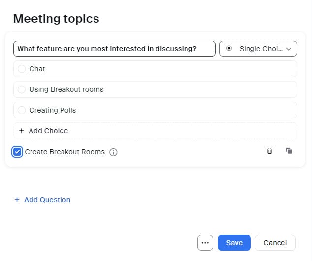 Create breakout rooms Create breakout rooms