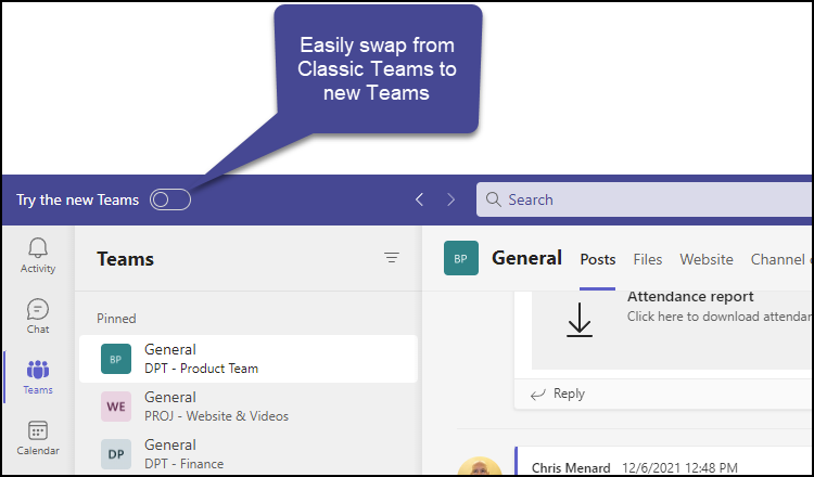New Teams - Try it out New Teams - Try it out