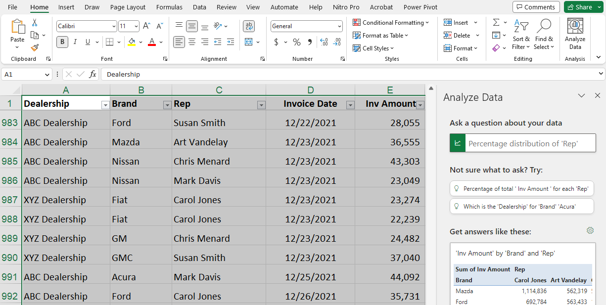 Analyze Data Analyze Data