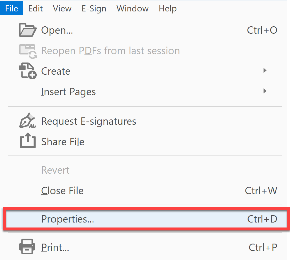 File - Properties in Adobe Acrobat File - Properties in Adobe Acrobat