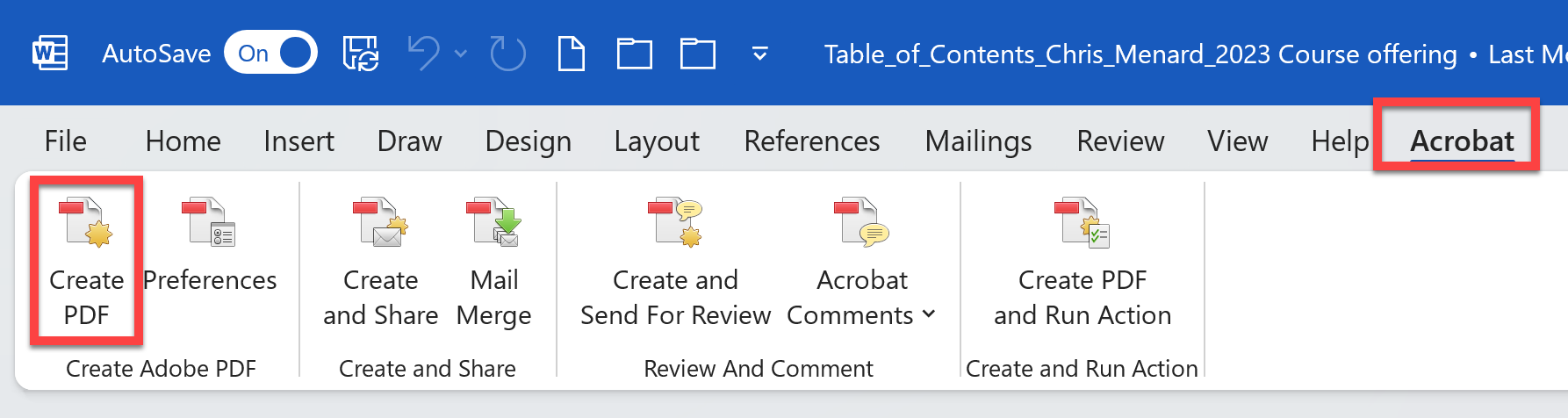 Word to Adobe Acrobat Word to Adobe Acrobat