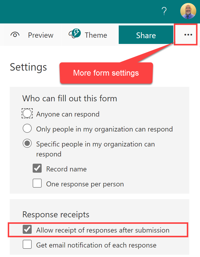 Allow receipt of responses after submission Allow receipt of responses after submission