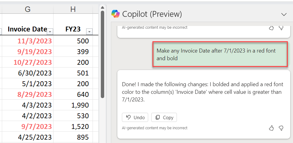 Conditional Formatting with Copilot - Date Fields Conditional Formatting with Copilot - Date Fields