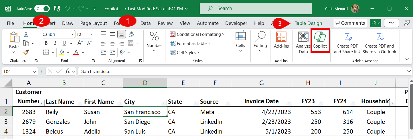 Copilot in Excel - Writing Formulas Copilot in Excel - Writing Formulas