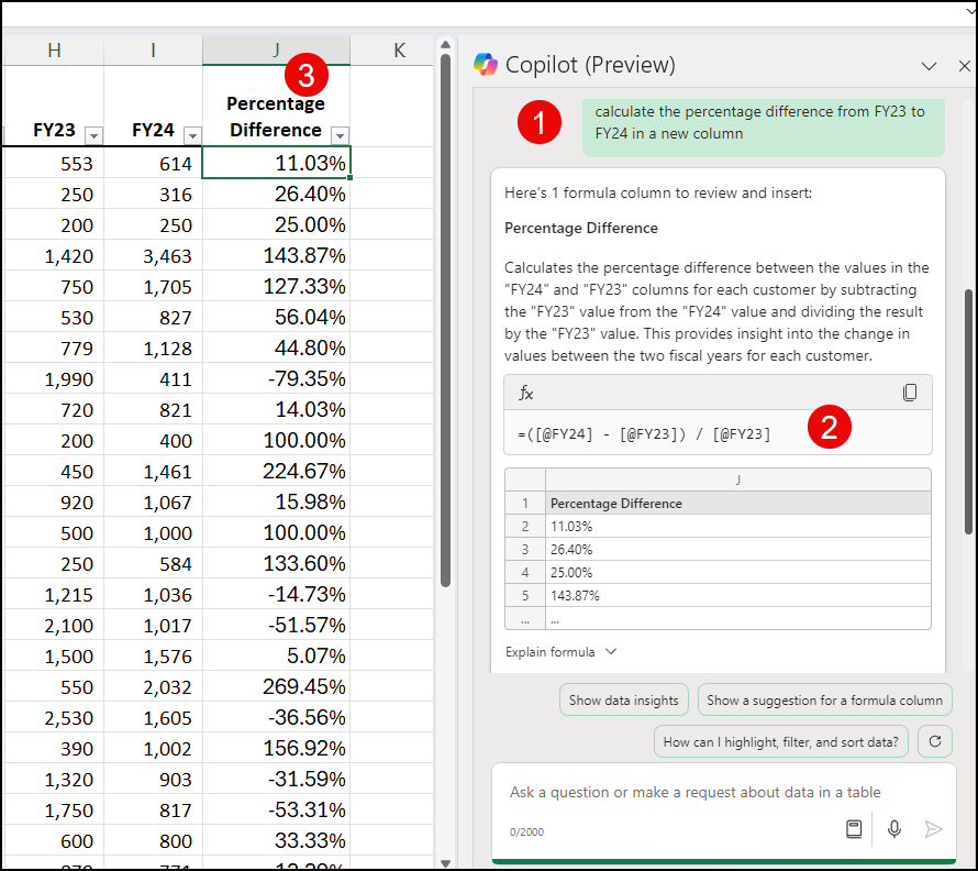 Copilot Explains the Formula in Excel Copilot Explains the Formula in Excel