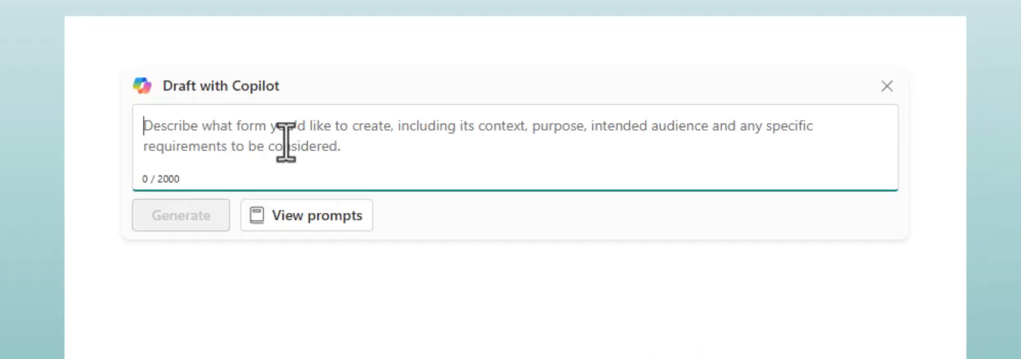 MS Forms - Draft with Copilot MS Forms - Draft with Copilot