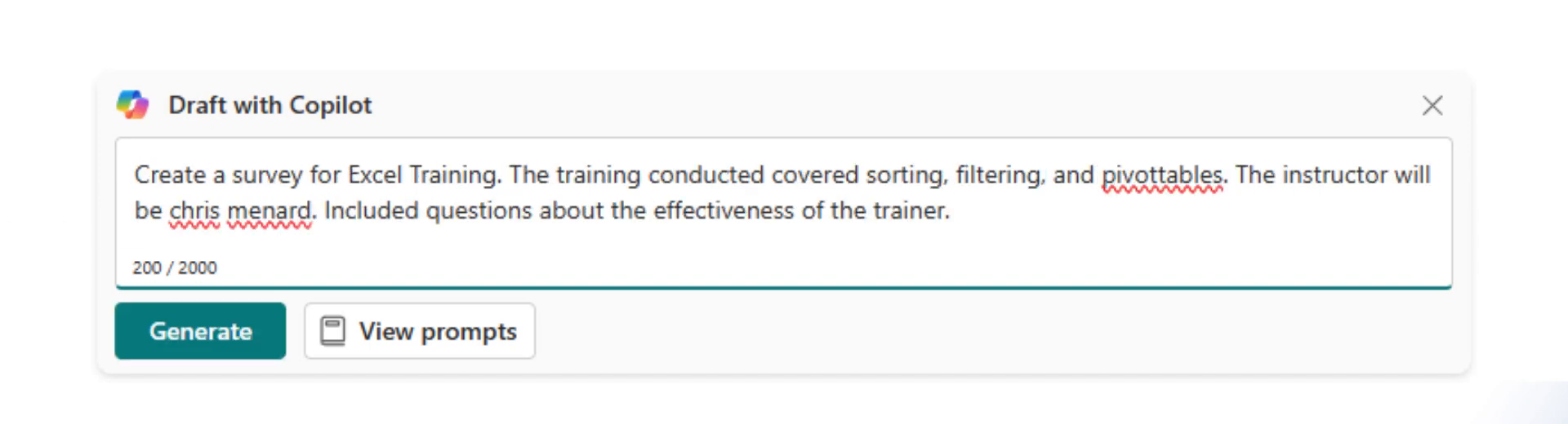 Custom Prompt in MS Forms with Copilot Custom Prompt in MS Forms with Copilot
