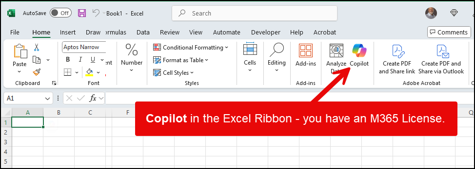 Microsoft 365 Copilot in the Excel Ribbon Microsoft 365 Copilot in the Excel Ribbon