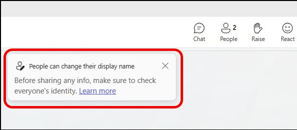 Join meeting - people can change their display name Join meeting - people can change their display name