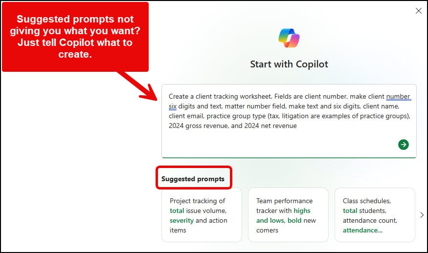 Copilot in Excel - Create spreadsheets from prompts Copilot in Excel - Create spreadsheets from prompts
