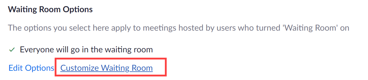 Zoom customize waiting room