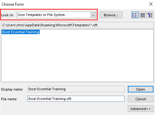 User Template in File System - Outlook User Template in File System - Outlook
