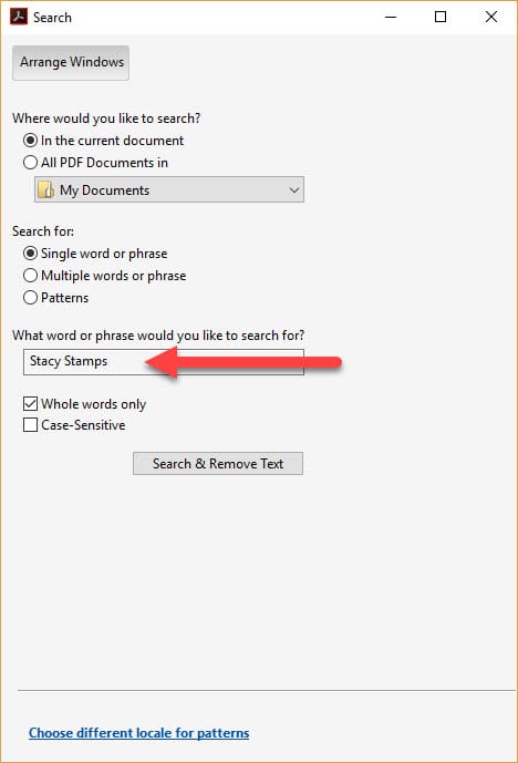 Find text to redact in Adobe Acrobad Pro DC Find text to redact in Adobe Acrobad Pro DC