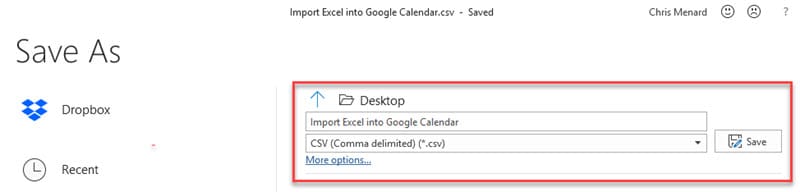 Export Excel to CSV