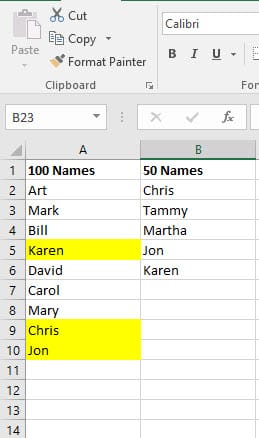 List compare 1 List compare 1