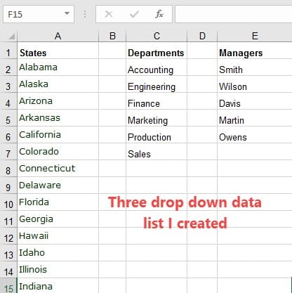 Dept drop list Dept drop list