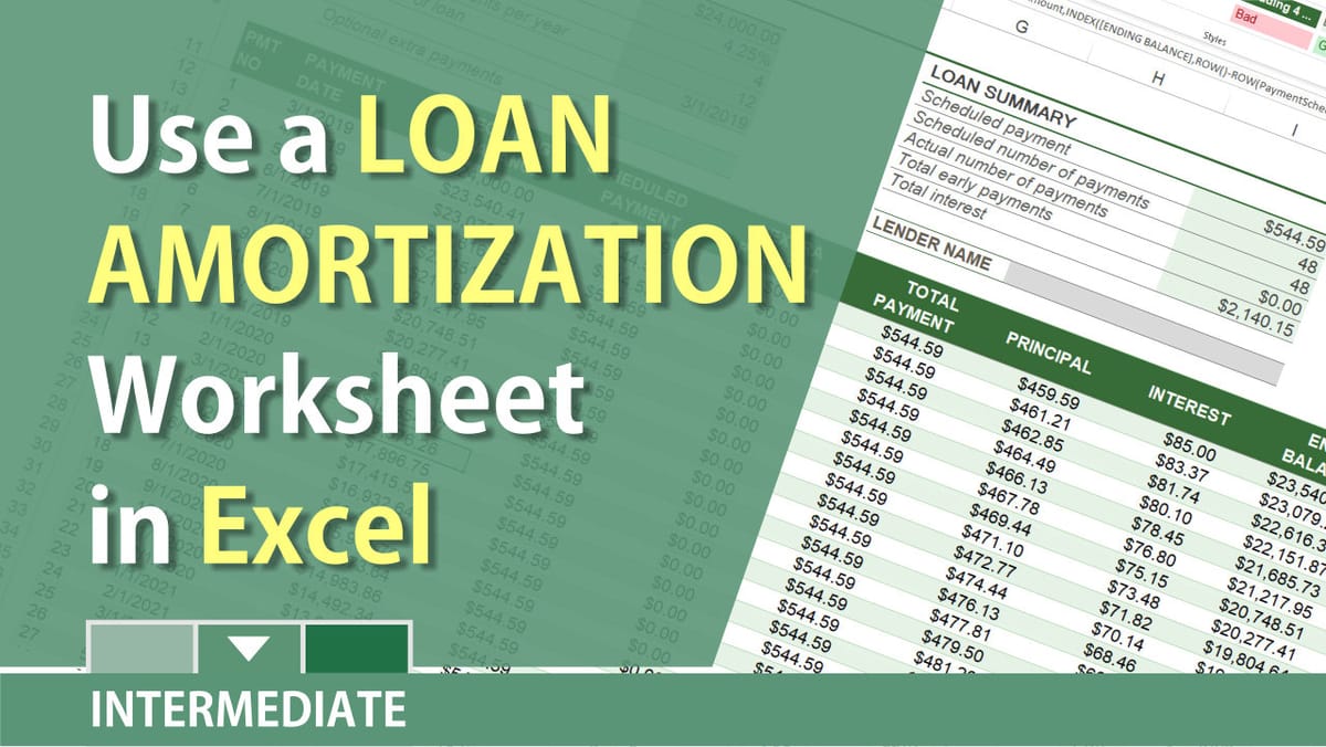 Excel Loan Amortization for new car, new house, or refinance