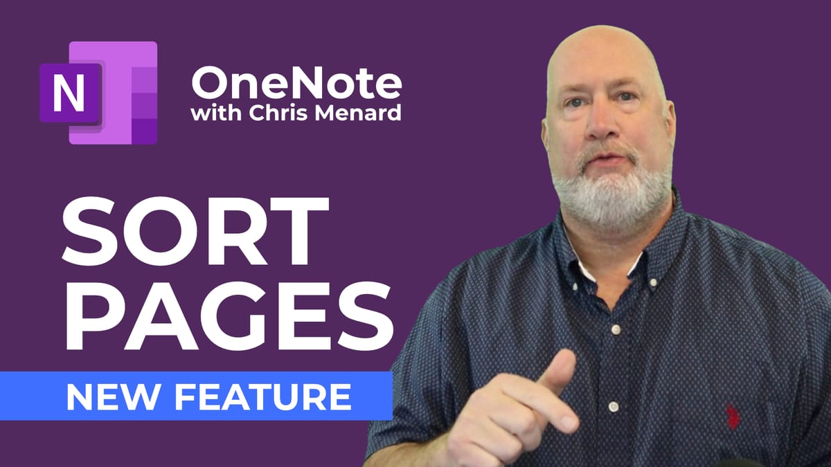 OneNote - SORT PAGES  - New Feature - 2022