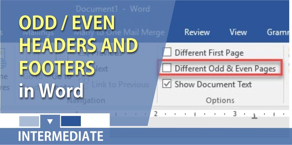 Create odd and even headers/footers in Word for duplex printing