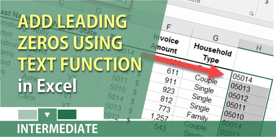 Use the text function in Excel to add leading zeros