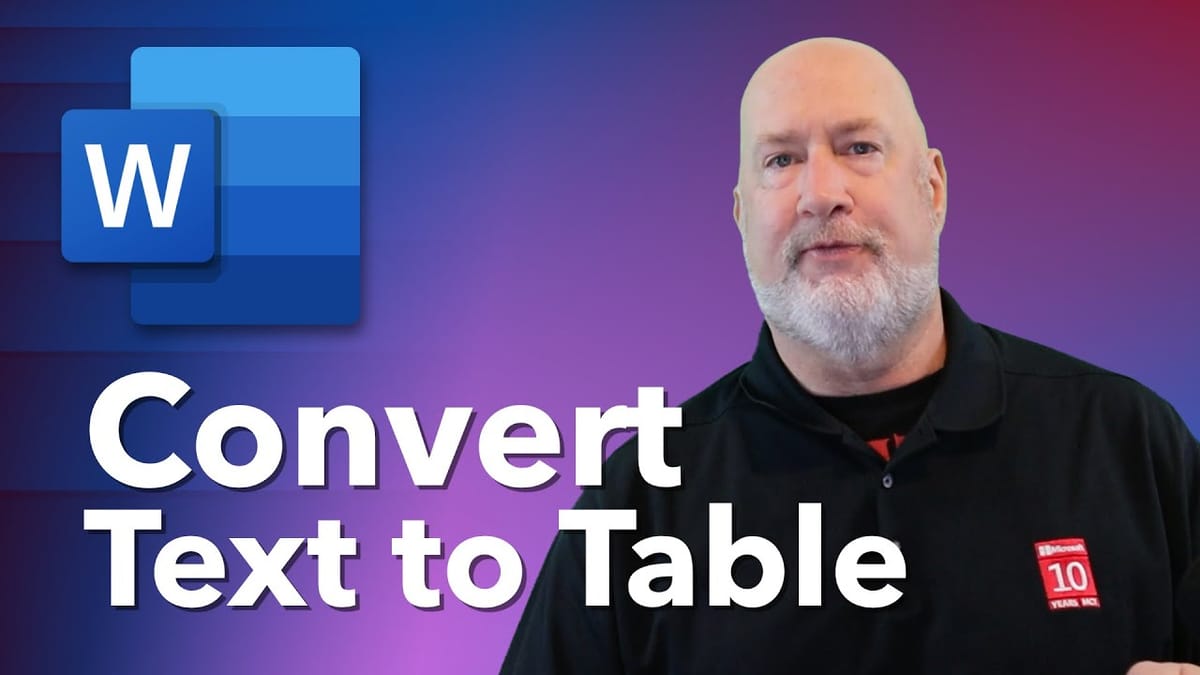 MS Word: How to Convert Text to a Table (and Table to Text)