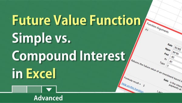 Future Value Function in Excel