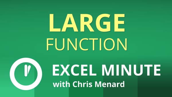 Excel LARGE function | Find the second, third, n-th largest value | Excel One-Minute Quick Reference