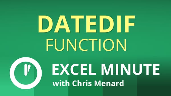 Excel DATEDIF Function |  Excel One Minute Quick Reference